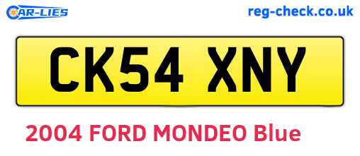 CK54XNY are the vehicle registration plates.