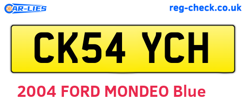 CK54YCH are the vehicle registration plates.