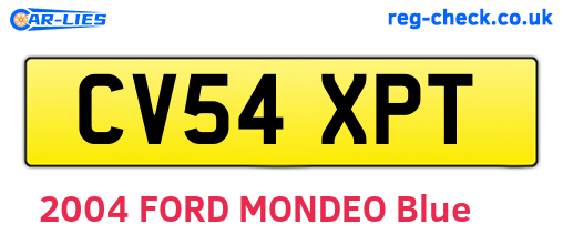 CV54XPT are the vehicle registration plates.
