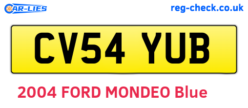 CV54YUB are the vehicle registration plates.