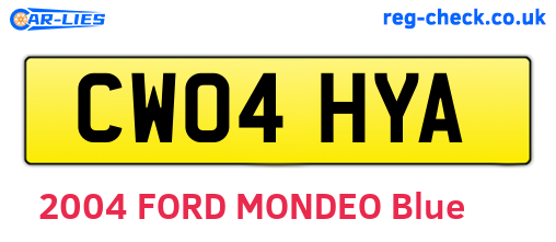 CW04HYA are the vehicle registration plates.
