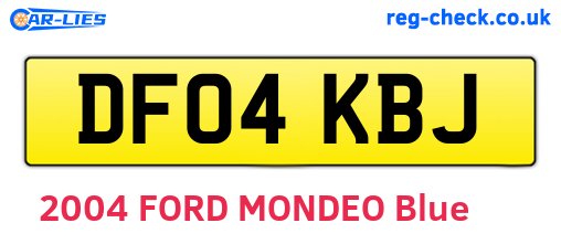 DF04KBJ are the vehicle registration plates.