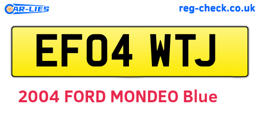 EF04WTJ are the vehicle registration plates.