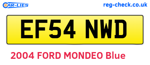 EF54NWD are the vehicle registration plates.