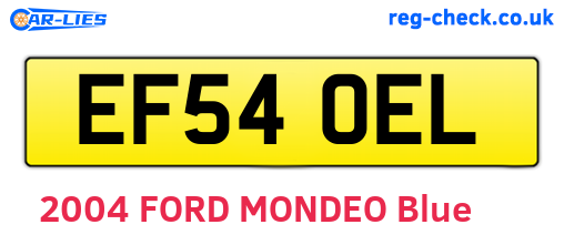 EF54OEL are the vehicle registration plates.