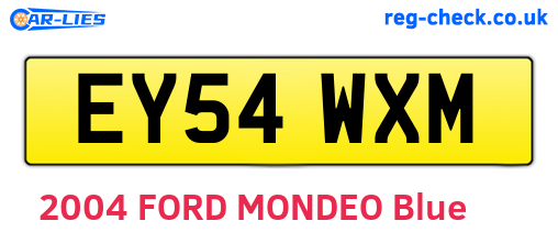 EY54WXM are the vehicle registration plates.