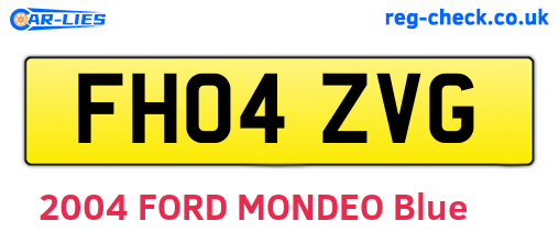 FH04ZVG are the vehicle registration plates.