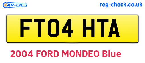 FT04HTA are the vehicle registration plates.