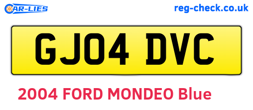 GJ04DVC are the vehicle registration plates.
