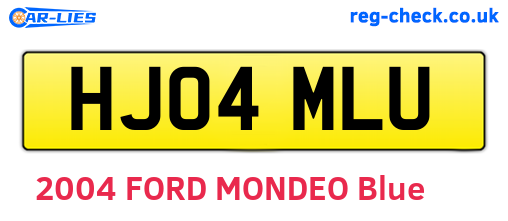 HJ04MLU are the vehicle registration plates.