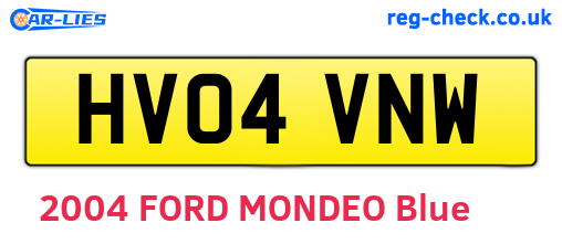 HV04VNW are the vehicle registration plates.