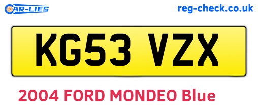 KG53VZX are the vehicle registration plates.