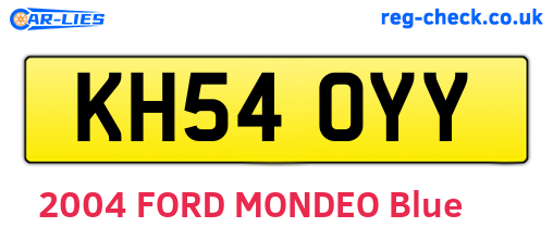 KH54OYY are the vehicle registration plates.