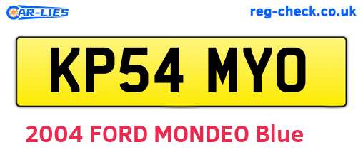 KP54MYO are the vehicle registration plates.