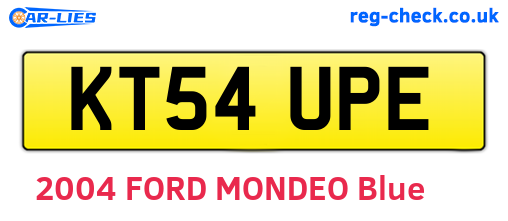 KT54UPE are the vehicle registration plates.