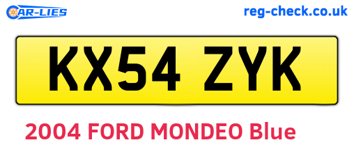 KX54ZYK are the vehicle registration plates.