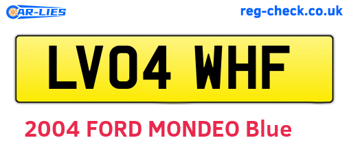 LV04WHF are the vehicle registration plates.