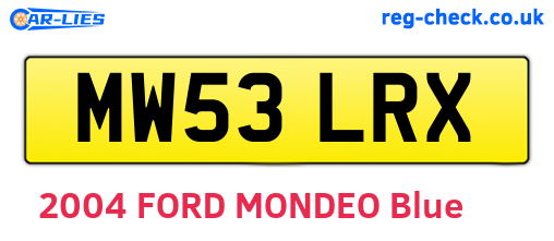 MW53LRX are the vehicle registration plates.