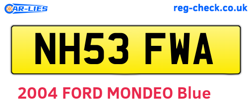 NH53FWA are the vehicle registration plates.