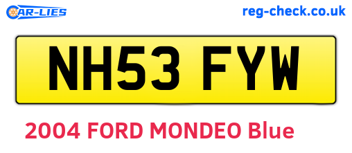 NH53FYW are the vehicle registration plates.