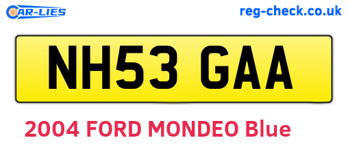NH53GAA are the vehicle registration plates.