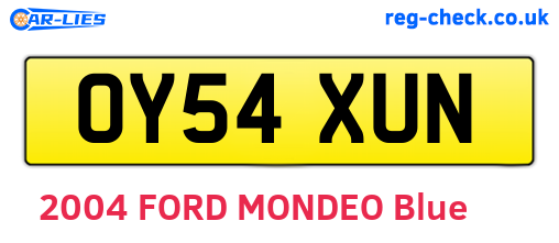 OY54XUN are the vehicle registration plates.