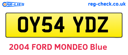 OY54YDZ are the vehicle registration plates.