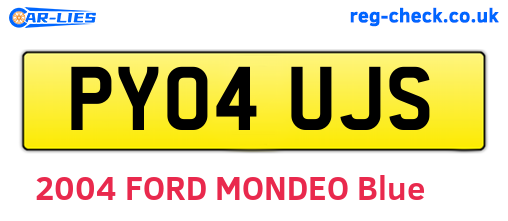 PY04UJS are the vehicle registration plates.