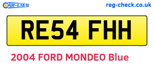 RE54FHH are the vehicle registration plates.