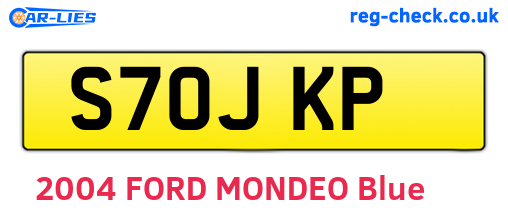 S70JKP are the vehicle registration plates.