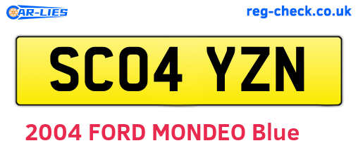 SC04YZN are the vehicle registration plates.