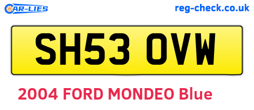SH53OVW are the vehicle registration plates.