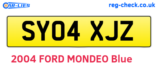 SY04XJZ are the vehicle registration plates.