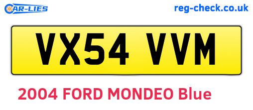 VX54VVM are the vehicle registration plates.