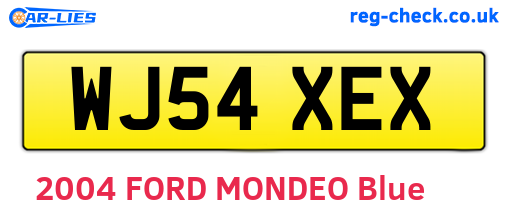WJ54XEX are the vehicle registration plates.