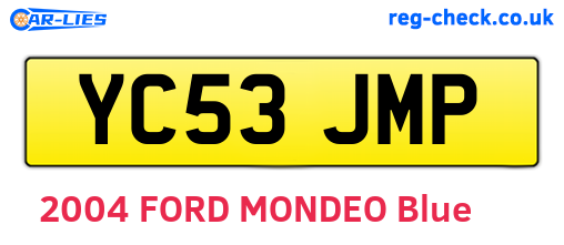 YC53JMP are the vehicle registration plates.