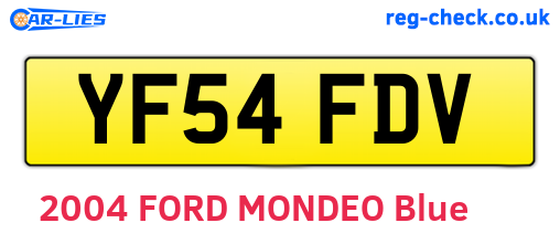 YF54FDV are the vehicle registration plates.