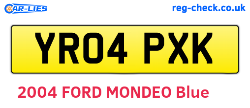 YR04PXK are the vehicle registration plates.