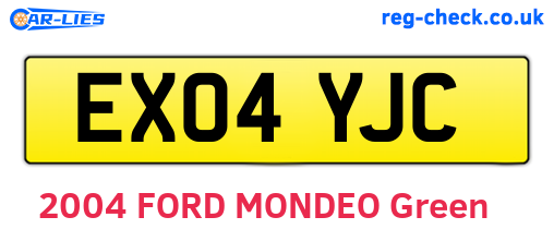 EX04YJC are the vehicle registration plates.