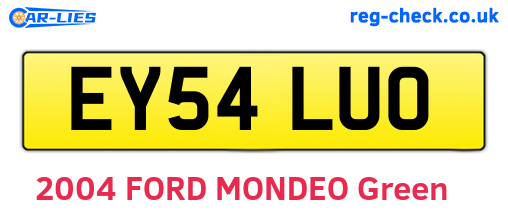 EY54LUO are the vehicle registration plates.