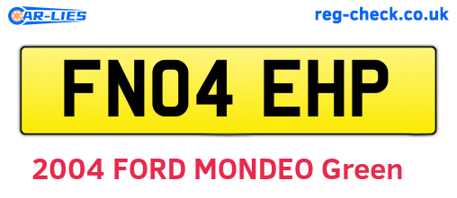 FN04EHP are the vehicle registration plates.