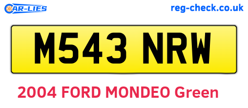M543NRW are the vehicle registration plates.