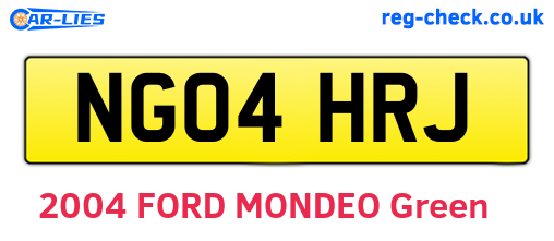 NG04HRJ are the vehicle registration plates.