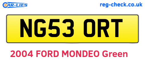NG53ORT are the vehicle registration plates.
