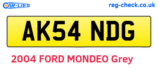 AK54NDG are the vehicle registration plates.