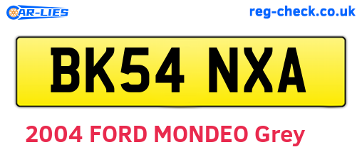 BK54NXA are the vehicle registration plates.