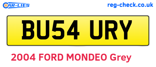 BU54URY are the vehicle registration plates.