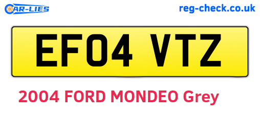EF04VTZ are the vehicle registration plates.