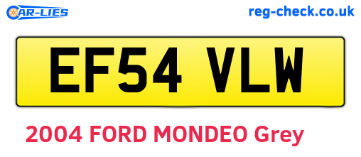EF54VLW are the vehicle registration plates.