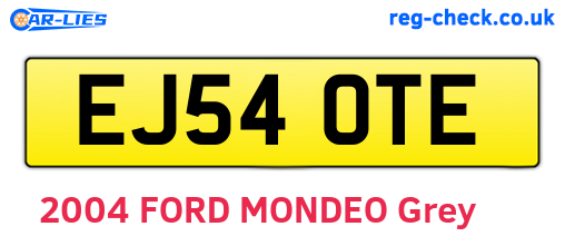 EJ54OTE are the vehicle registration plates.